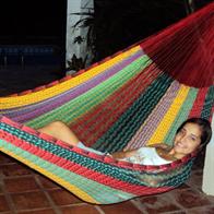 You sleep well in a Mexican hammock in a flexible net