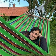 Hammock in fabric with 80 cm spreader bars in Mexican design